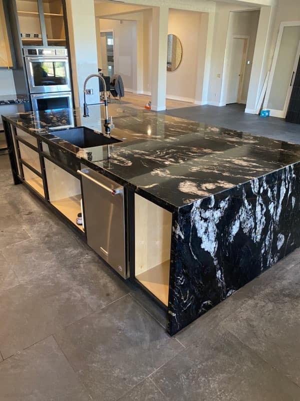 Premium stone countertop installation by Red Baron Construction